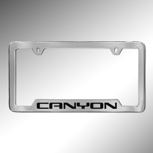 2015 Canyon License Plate Frame, Chrome with Black Canyon Logo