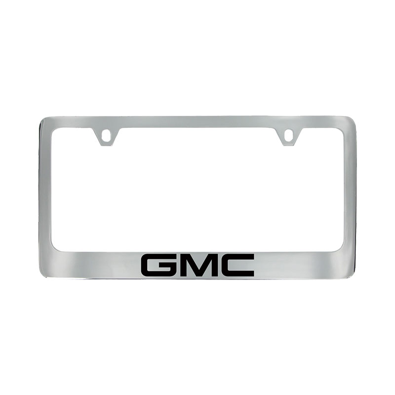 2018 Sierra 3500 License Plate Frame | Chrome with Black GMC Logo