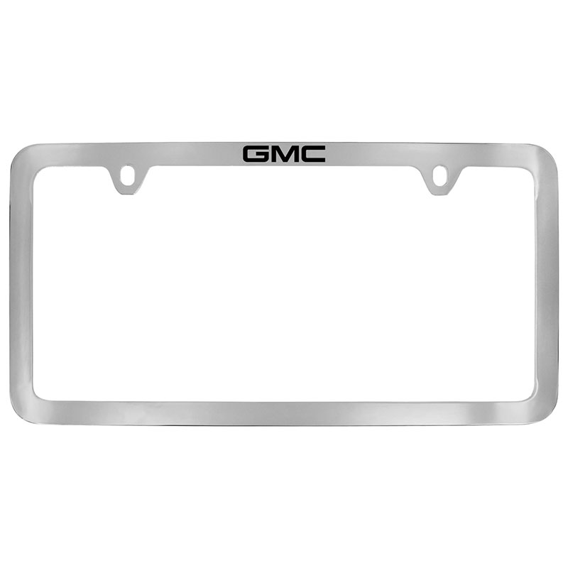 2018 Sierra 2500 License Plate Frame | Chrome with Thin Black GMC Logo