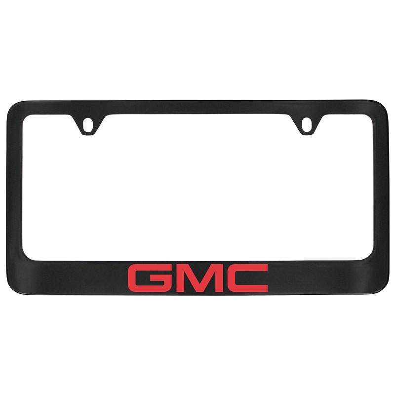 2018 Yukon License Plate Frame, Black with Red GMC Logo