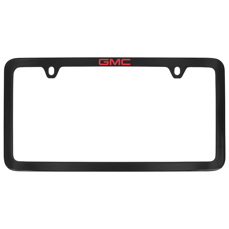 Acadia License Plate Frame, Black with Red GMC Logo