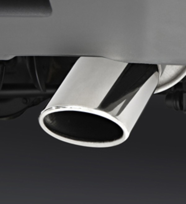 2013 Sierra 1500 Exhaust Tip, GMC Logo, Dual Wall, Angle Cut, Highly Polished For Use on 6.2L Engines