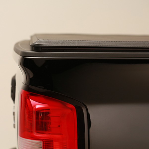 2015 Sierra 1500 Tonneau Cover Hard Folding Tri-Fold, High Gloss Black, For Use on 5ft 8inch Short Box
