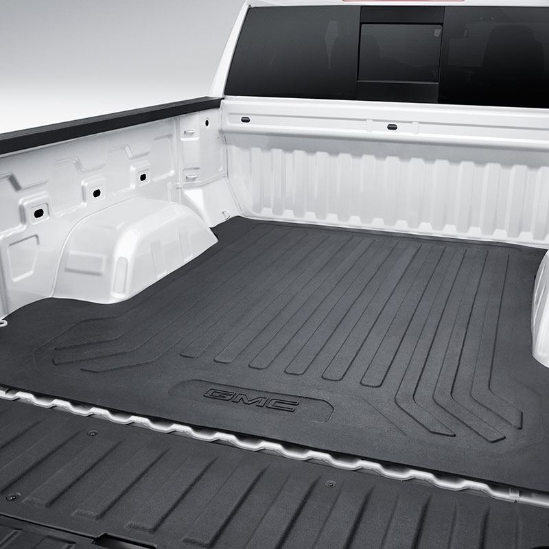Sierra 1500 | Bed Mat | Black | Short Bed | 5ft-8in | GMC Logo | without CarbonPro Bed