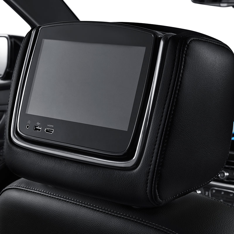 Acadia Rear Seat Infotainment System | DVD Player | Headrest LCD Monitors | Jet Black Leather | H0Y