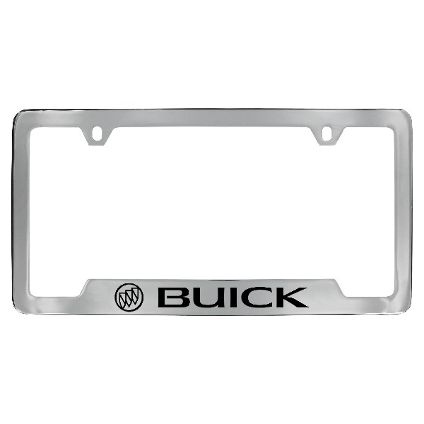 2017 Verano License Plate Frame, Chrome with Black Buick and Tri Shield Logo