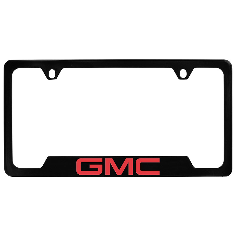 2021 Yukon License Plate Frame |  Black with Red GMC Logo