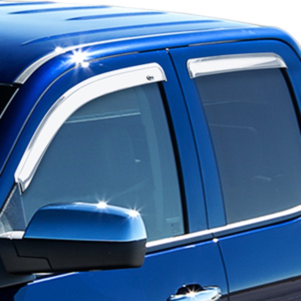 2016 Sierra 3500 Side Window Deflectors, Double Cab, Chrome