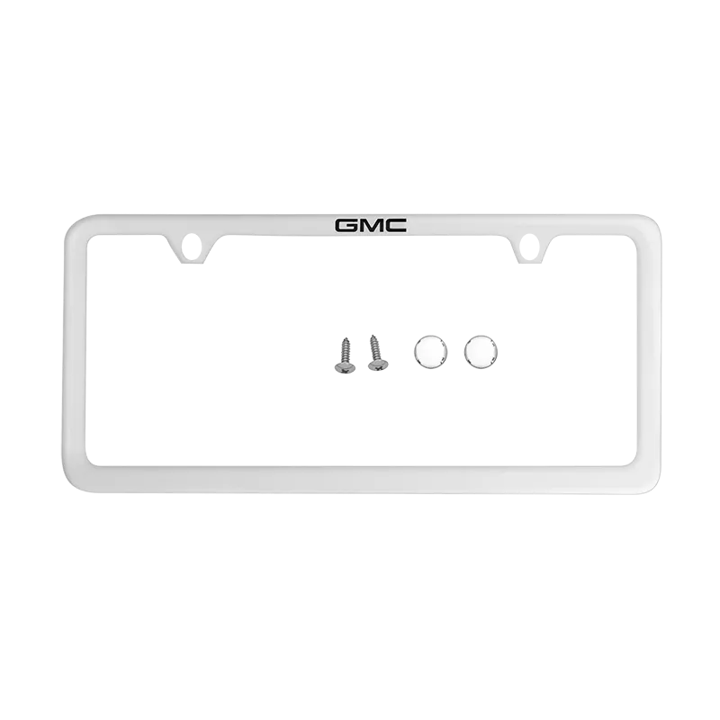 2018 Sierra 3500 License Plate Frame | Chrome with Thin Black GMC Logo