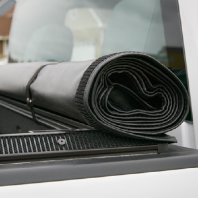 2018 Sierra 3500 Tonneau Cover | Soft Roll-Up | Vinyl | Black | 8'