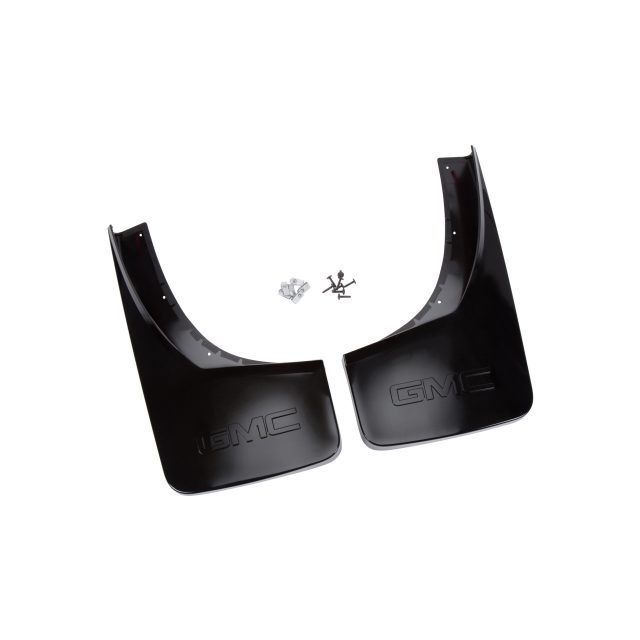 2015 Sierra 3500 Splash Guards | Rear Molded | Black | GMC Logo