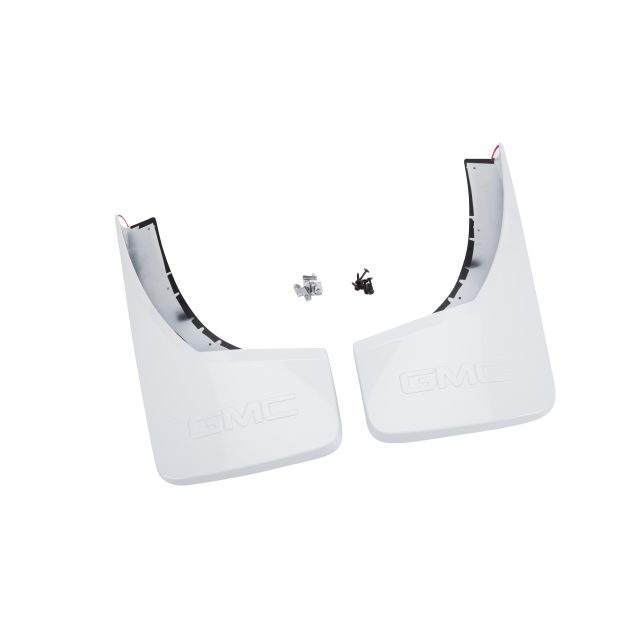 2016 Sierra 1500 Splash Guards | Rear Molded | Summit White | GMC Logo