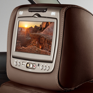 2016 Yukon Denali XL Dual DVD Headrest System | Pillion Brown Vinyl w Shal