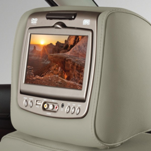 2015 Yukon Denali XL Dual DVD Headrest System | Shale Vinyl with Shale Sti