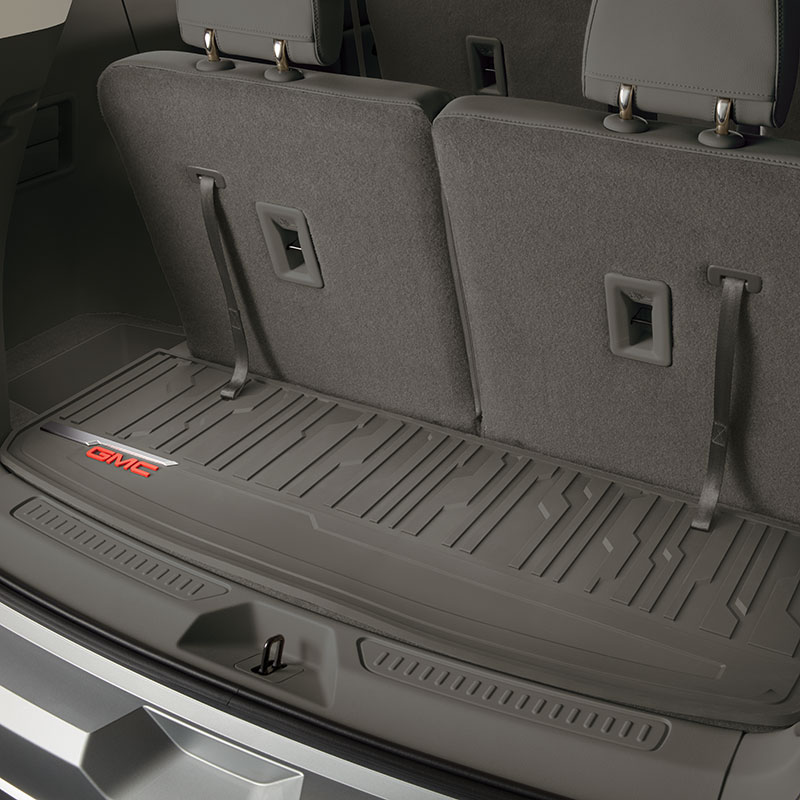 Acadia Cargo Area Mat | Dark Ash Gray | Premium All Weather | GMC Logo