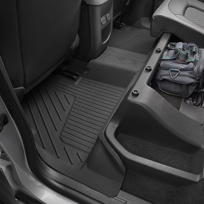 2018 Canyon Extended Cab Premium Floor Liners, Rear, Jet Black