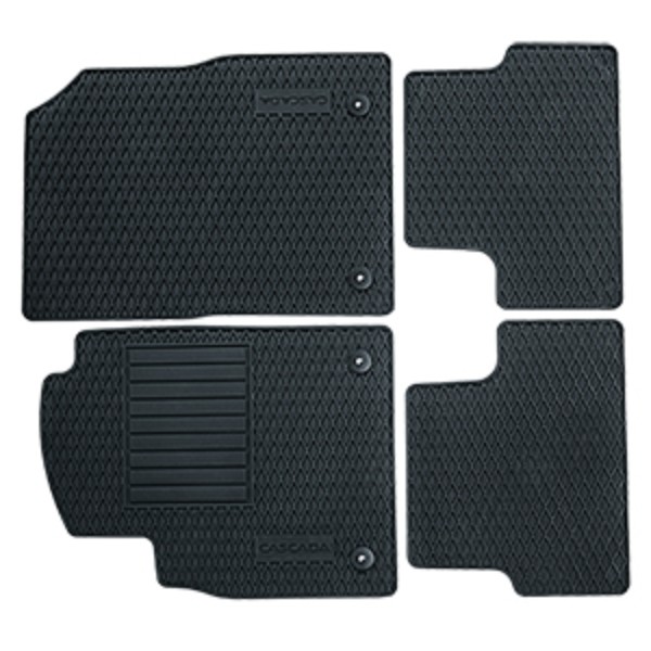 2018 Cascada Front and Rear All Weather Floor Mats in Jet Black w/Cascada Logo