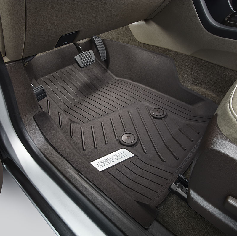 2017 Canyon Premium All-Weather Floor Liners | Cocoa with Chrome Logo
