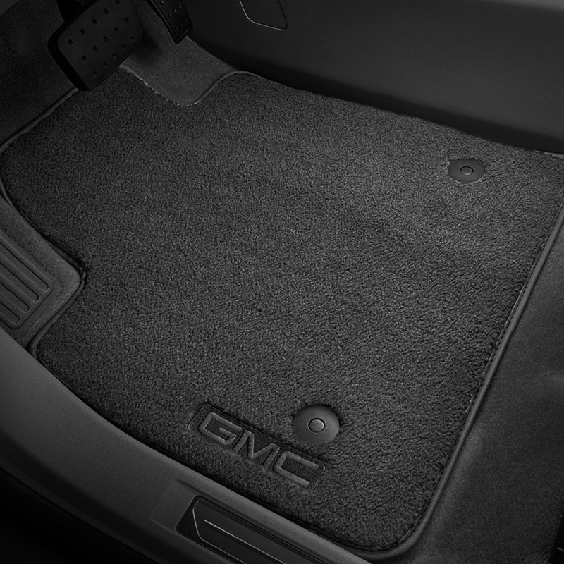 2018 Acadia Floor Mats | Premium Carpet | Black | Front Row | GMC Logo | Set of Two