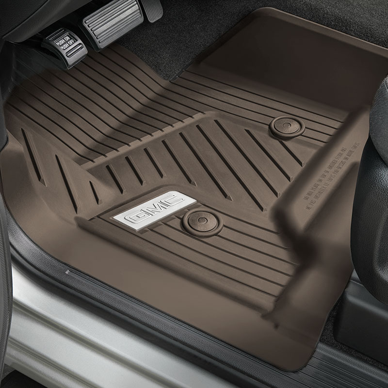 2018 Sierra 2500 Premium All Weather Floor Liners Front, Cocoa