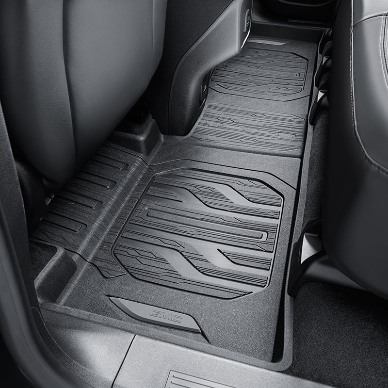 2018 Terrain Floor Liners | Jet Black | Second Row | GMC Logo | Interlocking