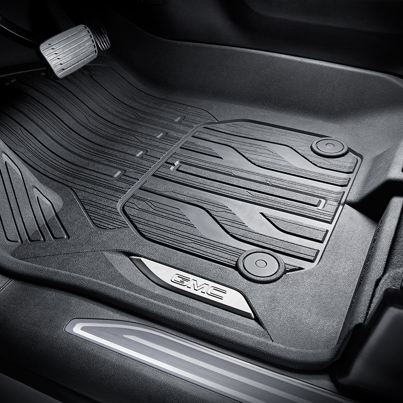 Sierra 1500 | Floor Liners | Black | Front Row | Crew | Double | Center Console | GMC Logo