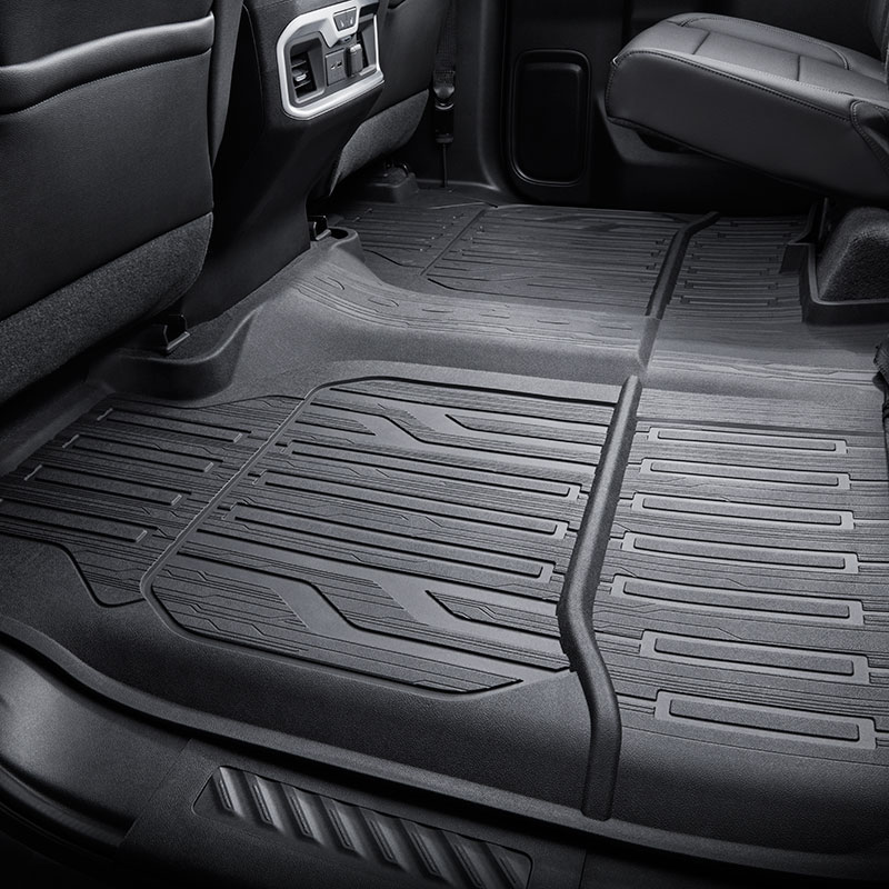 Sierra 1500 | Floor Liners | Black | Second Row | Crew Cab | Interlocking | 2 Piece