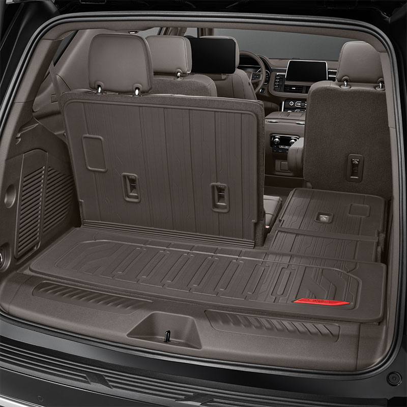 2021 Yukon Cargo Liner |  Very Dark Ash Gray |  Integrated |  All-Weather |  GMC Logo