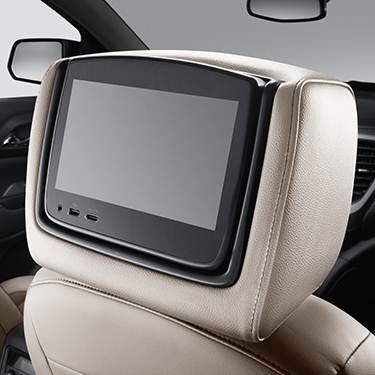 Acadia Rear Seat Infotainment System | Headrest LCD Monitors | Light Ash Grey Leather