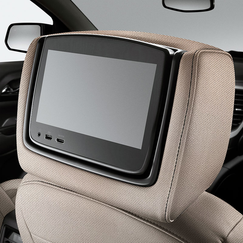 Acadia Rear Seat Infotainment System, DVD Player, Headrest LCD Monitors, Light Ash Gray Cloth