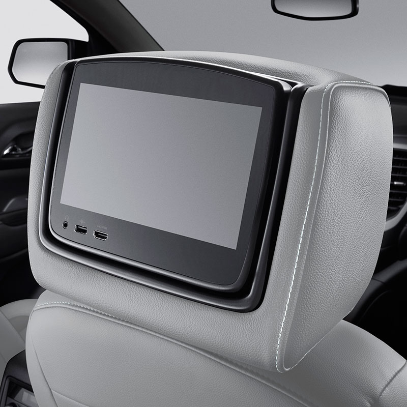 Acadia Rear Seat Infotainment System | DVD Player | Headrest LCD Monitors | Light Ash Gray Leather
