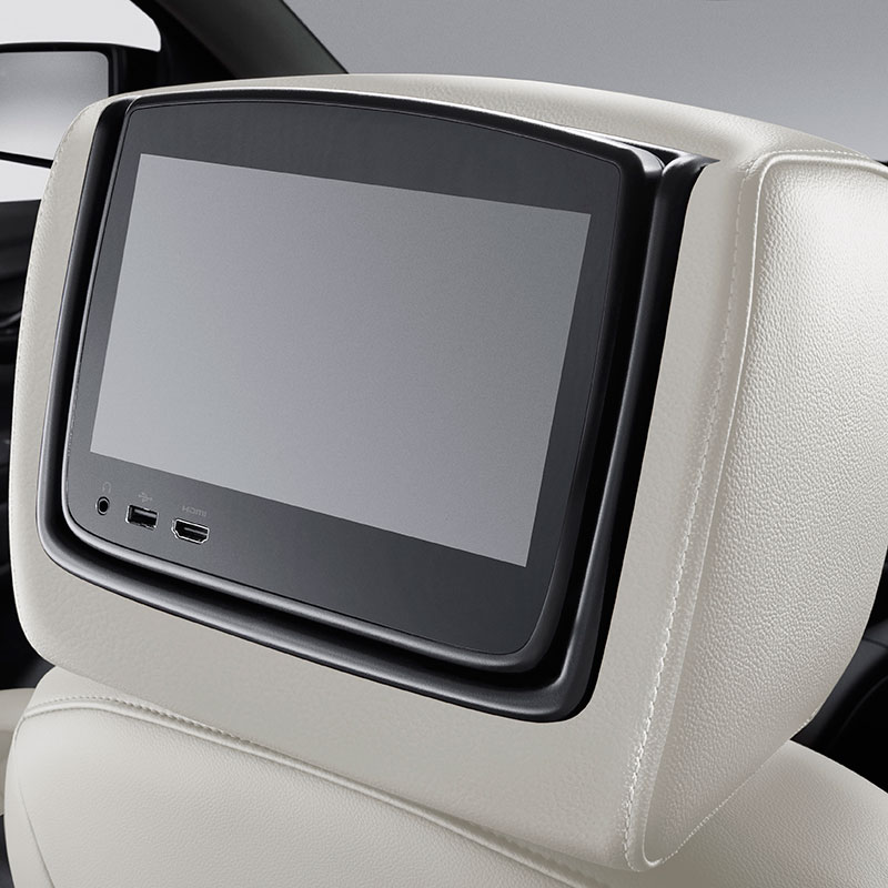 Acadia Rear Seat Infotainment System | DVD Player | Headrest LCD Monitors | Light Shale Leather