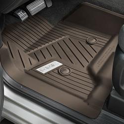 2018 Sierra 3500 Premium All Weather Floor Liners Front, Cocoa