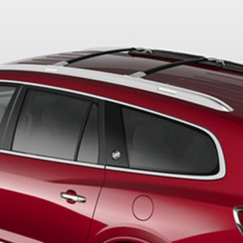 2016 Enclave Roof Rack Cross Rail Package |Black Cross Rails with Chrome End Caps