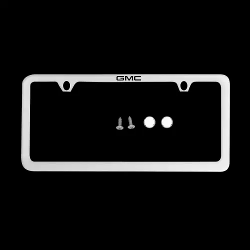 2018 Sierra 2500 License Plate Frame | Chrome with Thin Black GMC Logo