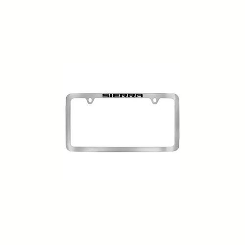 2018 Sierra 1500 License Plate Frame, Chrome with Thin Black Sierra Lo