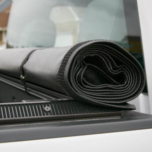 2015 Sierra 1500 Tonneau Cover Soft Roll-Up | Black with Embossed GMC Logo | 8ft Long Box