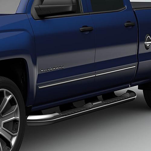 2017 Sierra 3500 Double Cab Assist Steps | 4 inch Round | Chrome