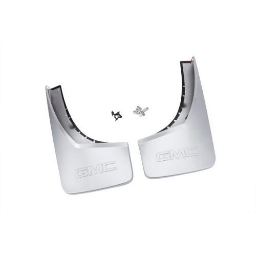 2015 Sierra 2500 Splash Guards | Rear Molded | Silver | GMC Logo