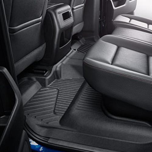 2017 Sierra 1500 Premium All Weather Floor Liners Crew Cab Rear, Bl