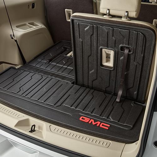 Acadia Cargo Area Floor Liner | Black | Integrated | Molded | Red GMC Logo | CAV