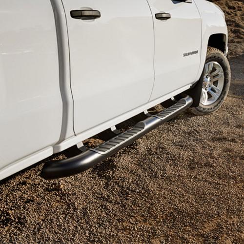 2018 Sierra 2500 Double Cab Assist Steps | 4 inch Round | Black | Dies