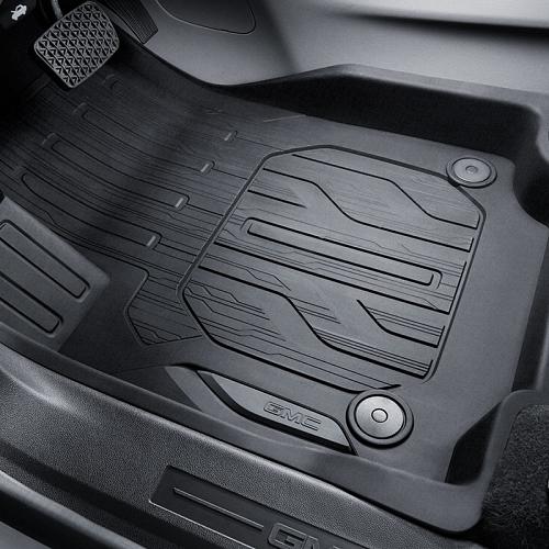 2018 Terrain Floor Liners | Jet Black | Front Row | GMC Logo