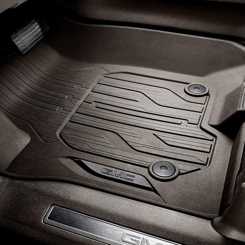 2021 Yukon Floor Liners |  Very Dark Ash Gray |  Front Row |  GMC Logo |  Set of 2