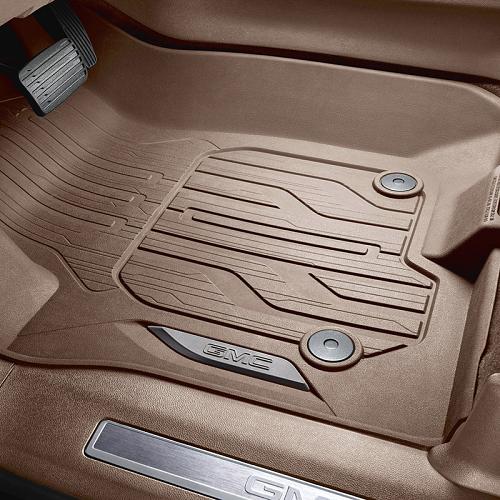 Yukon Floor Liners |  Teak |  Front Row |  GMC Logo |  Set of 2