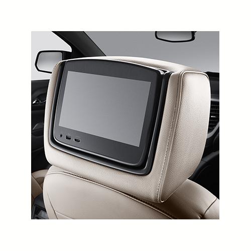 Acadia Rear Seat Infotainment System | Headrest LCD Monitors | Light Ash Grey Leather