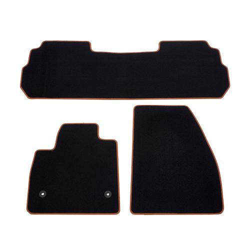 2020 Acadia Floor Mats | Premium Carpet | Jet Black | Kalahari Binding | Front and Rear Rows | 3 Piece